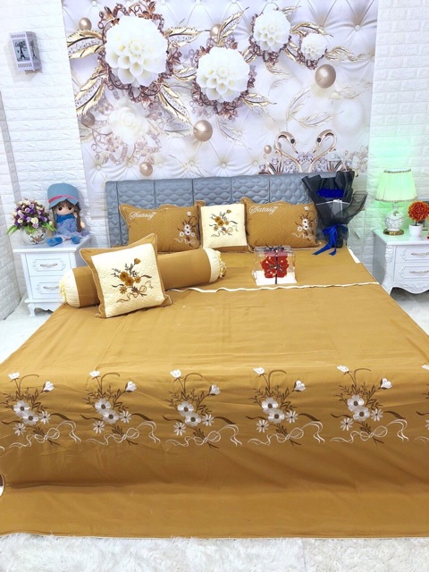 (giá sốc) Trọn bô chăn ga gối satin 7 món