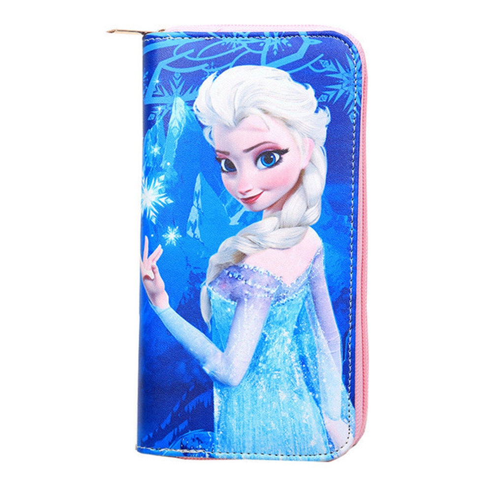 Ví Dài Cầm Tay Có Khóa Kéo In Hoạt Hình Frozen Dễ Thương Cho Bé Gái