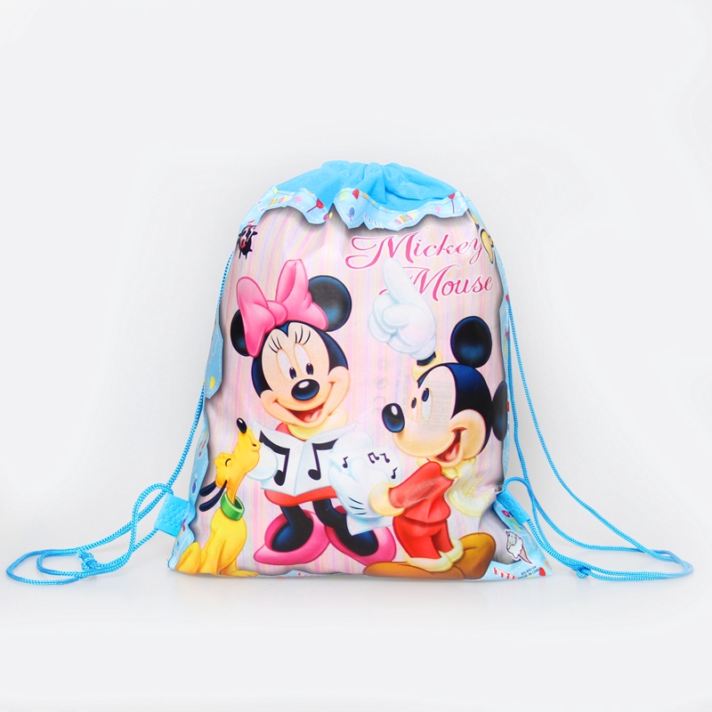 Ba Lô Dây Rút Vải In Hình Chuột Mickey Minnie Đáng Yêu