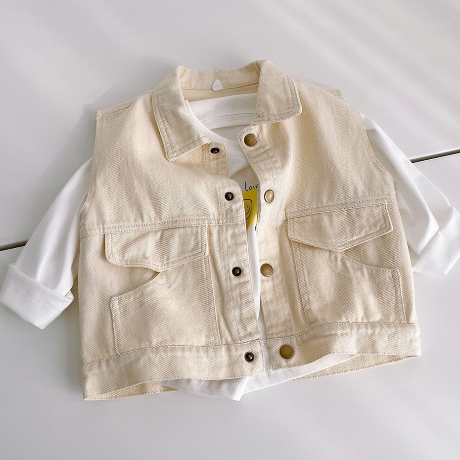 Áo gi lê cho bé trai và bé gái, áo jeans phong cách_T4