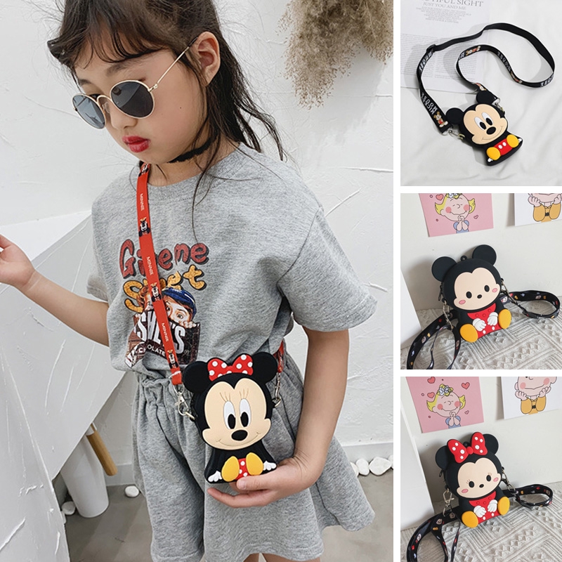 Túi Đeo Chéo Họa Tiết Chuột Mickey Minnie Đáng Yêu Cho Bé Gái