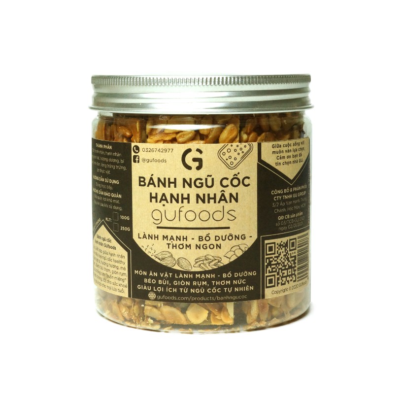  Bánh ngũ cốc hạnh nhân GUfoods - Lành mạnh - bổ dưỡng - thơm ngon