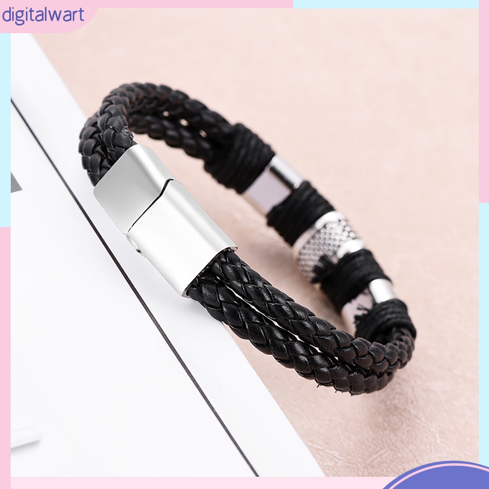 Vòng tay bện dây giả da thời trang Unisex