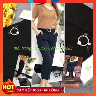 Quần beggy công sở phối cạp mặt hoa cúc 💓 freeship💓 chất vải vitek cao cấp