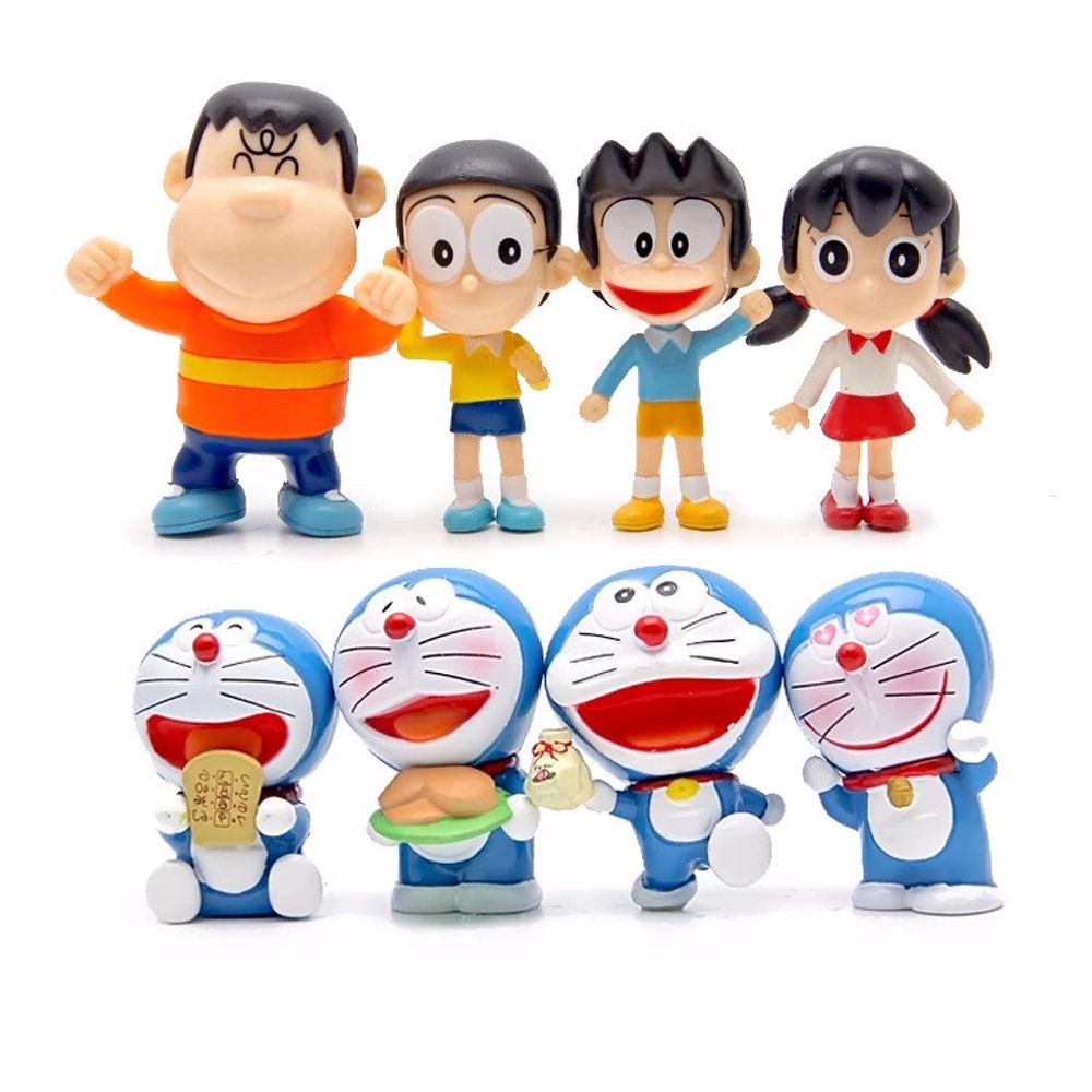 Set 8 Mô Hình Nhân Vật Phim Hoạt Hình Doraemon Bằng Pvc