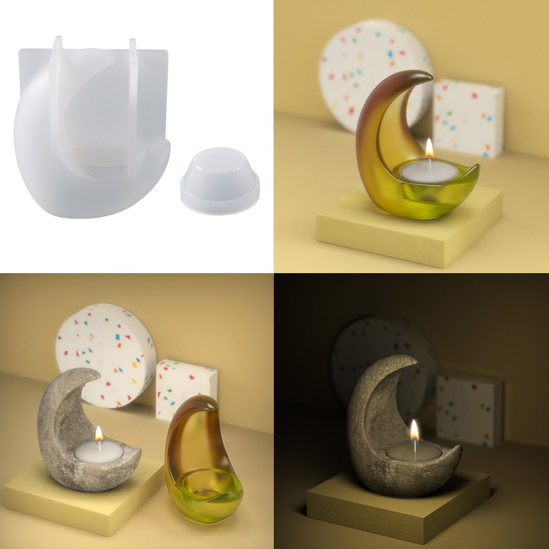 Khuôn Silicone Làm Đế Nến Hình Mặt Trăng 3D DIY