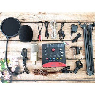 Combo mic thu âm k200 + soundcard upod pro - tặng kèm tai nghe kiểm âm trị giá 350k