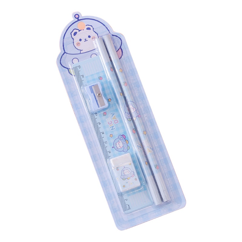 Bộ 5 dụng cụ bút chì kèm gôm tẩy cho bé