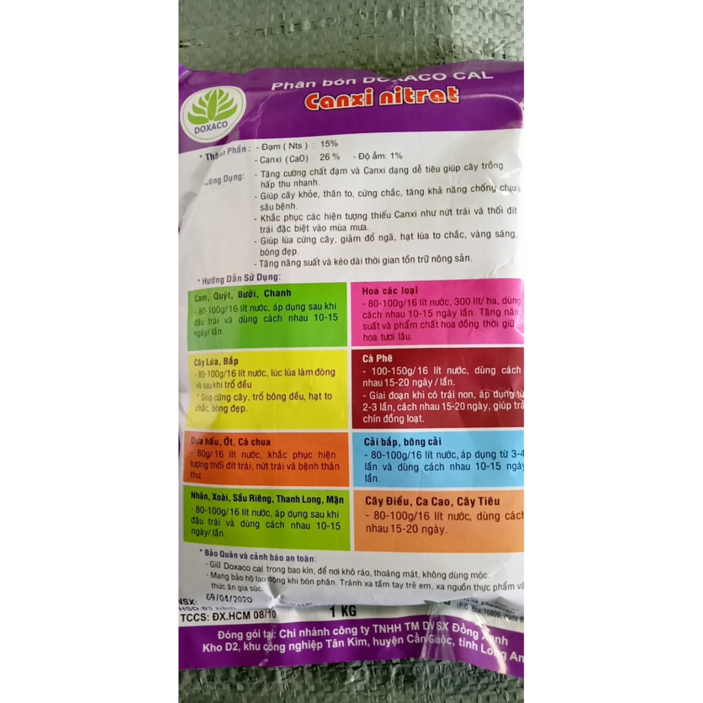 Phân bón Canxi nitrat 15-0-0+26 CaO gói 1kg bổ sung canxi cho cây trồng