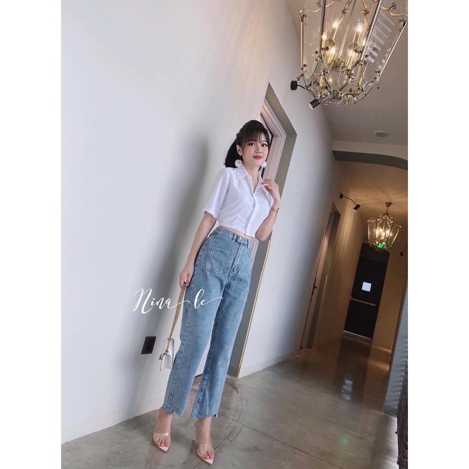 quần jean nữ 2 nút xinh xắn ảnh thâtj