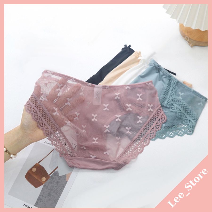 Quần lót ren nữ cao cấp không lộ viền, quẩn chíp nữ sexy ôm mông quyến rũ vải ren lụa mềm mại , xuyên thấu thoáng mát