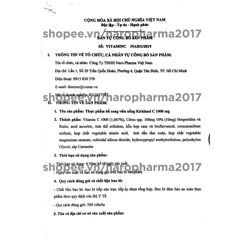 [DATE MỚI] Viên Uống Bổ Sung Vitamin C 500mg và C 1000mg Kirkland
