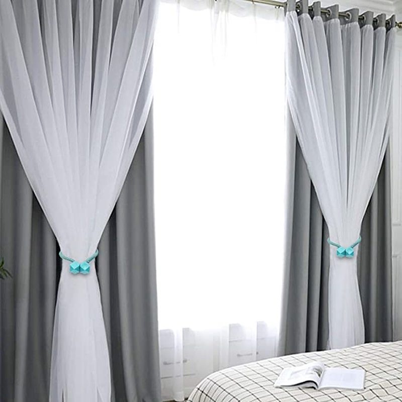 [ Featured ] 1 Dây Buộc rèm cửa sổ Từ Tính Hình Bát Giác Có Giá Đỡ