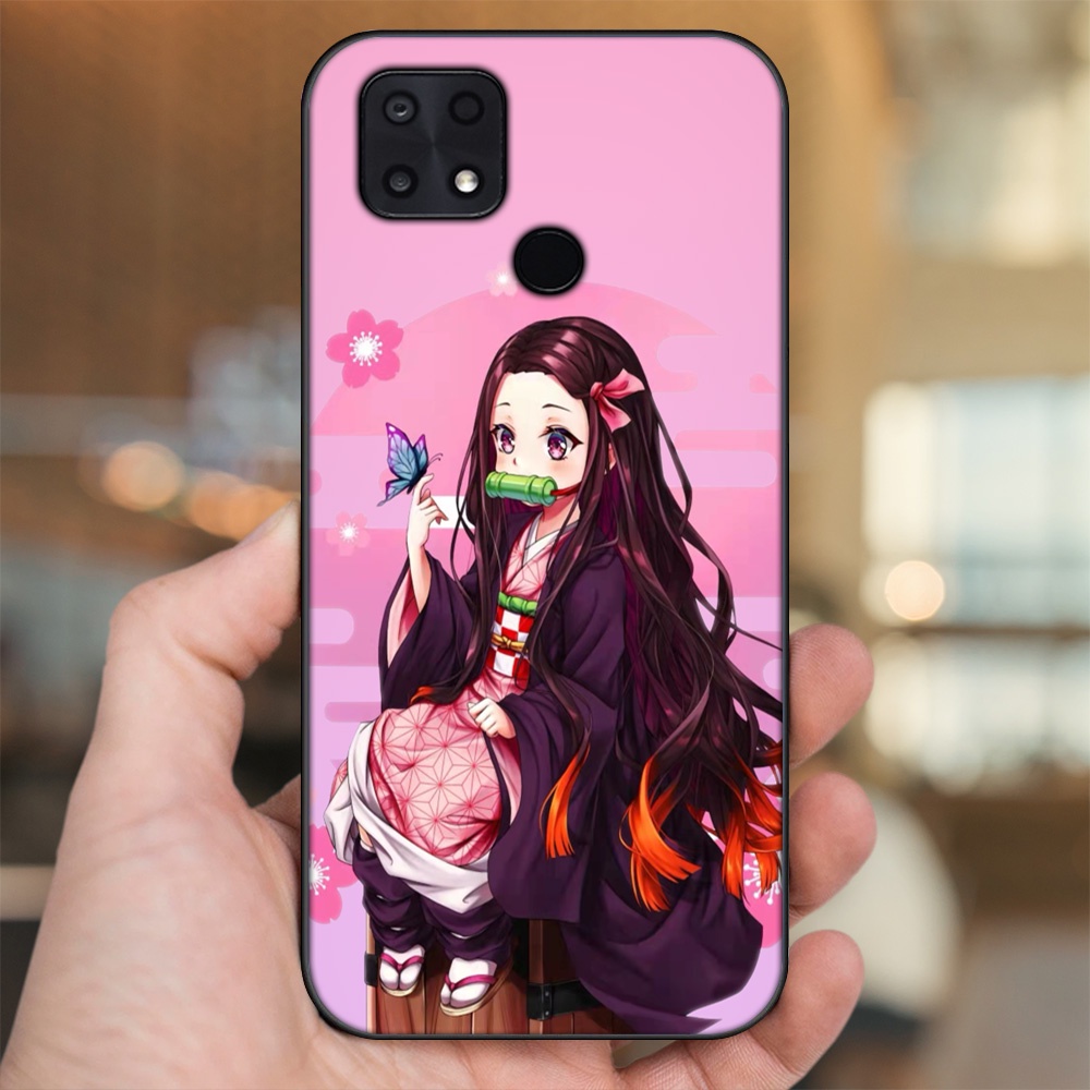Ốp lưng Xiaomi Poco C40 viền đen in hình Nezuko Kimetsu no Yaiba