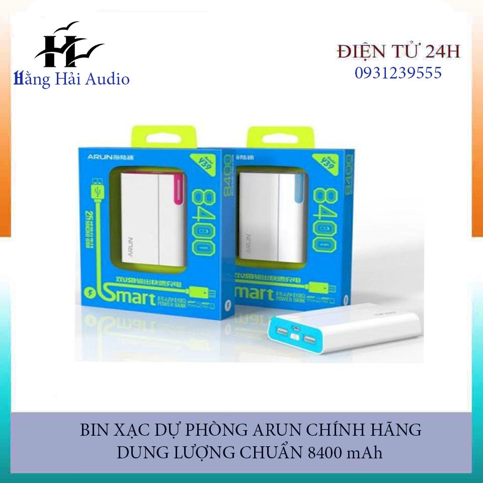 ⚡⚡⚡Bin xạc dự phòng ARUN 8400 mAh (HÀNG CHÍNH HÃNG )⚡⚡⚡