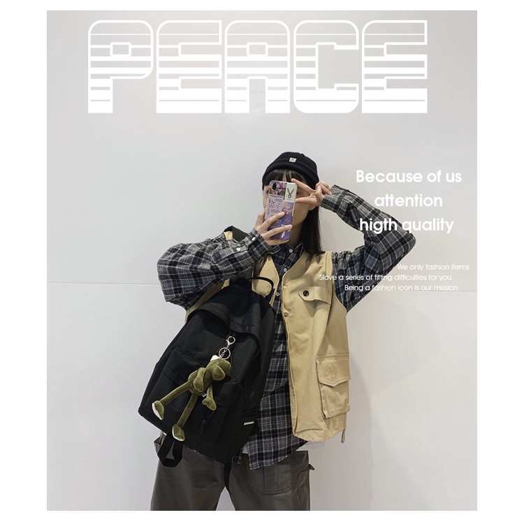 Balo nam nữ bằng vải oxford màu trơn chống nước phong cách Hàn Quốc