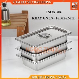Khay đựng topping gn 1/4 inox 304 cao cấp