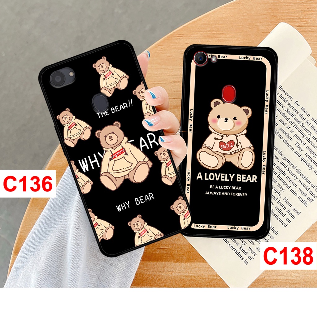 Ốp lưng Oppo F5 - F7 in hình gấu bear . Ốp oppo rẻ bền đẹp.