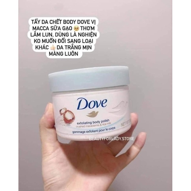 Tẩy da chết body Dove bản Đức 225ml