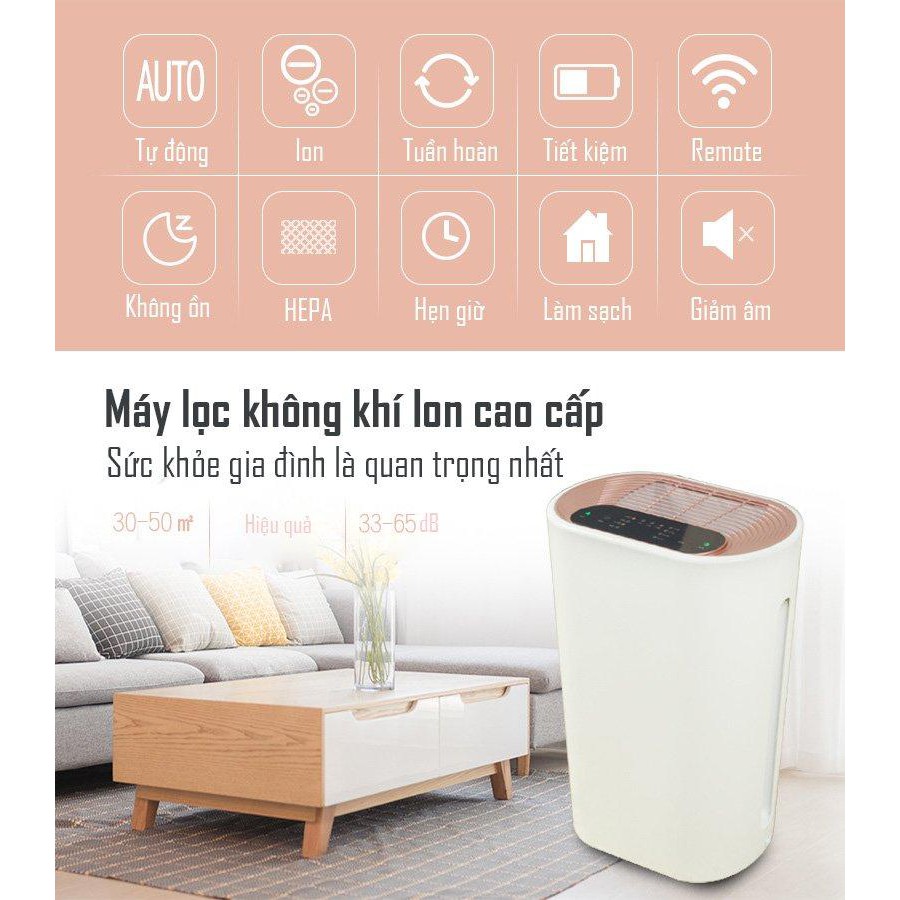 Máy Lọc không khí Khử Mùi Kháng Khuẩn Nhà Cửa Lưới HEPA Than Hoạt tính - HanruiOffical