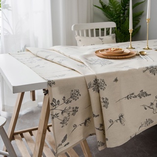 Khăn Trải Bàn Dài Bằng Cotton Lanh Màu Sắc Đơn Giản Customized Tablecloth Little Bee Long Cotton Linen Rectangular Table Cloth Square Nordic Style Tablecloth Kitchen Decoration