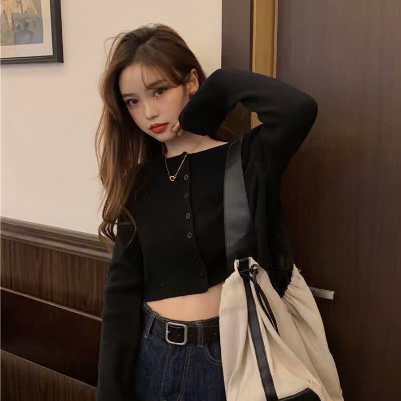 [CHẤT ĐẸP] Áo Croptop nữ dài tay chất thun gân co dãn, thoáng mát phong cách Ulzzang Girl Hàn Quốc. | BigBuy360 - bigbuy360.vn