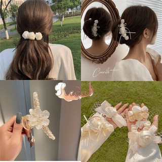 Kẹp tóc hình hoa hồng ba chiều phong cách nhật hàn cổ điển cho nữ