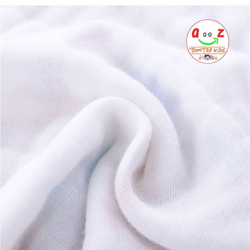 Khăn xô 6 lớp sợi tre muslin, khăn rửa mặt cho bé hàng xuất khẩu, kích thước 30x30cm