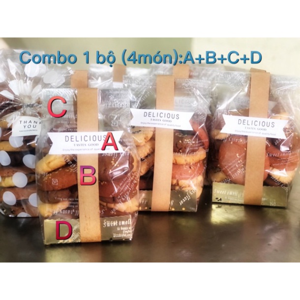đồ đựng bánh kem [FREESHIP❤️] Combo 100bộ (1bộ đầy đủ 4 món): túibánh cookie