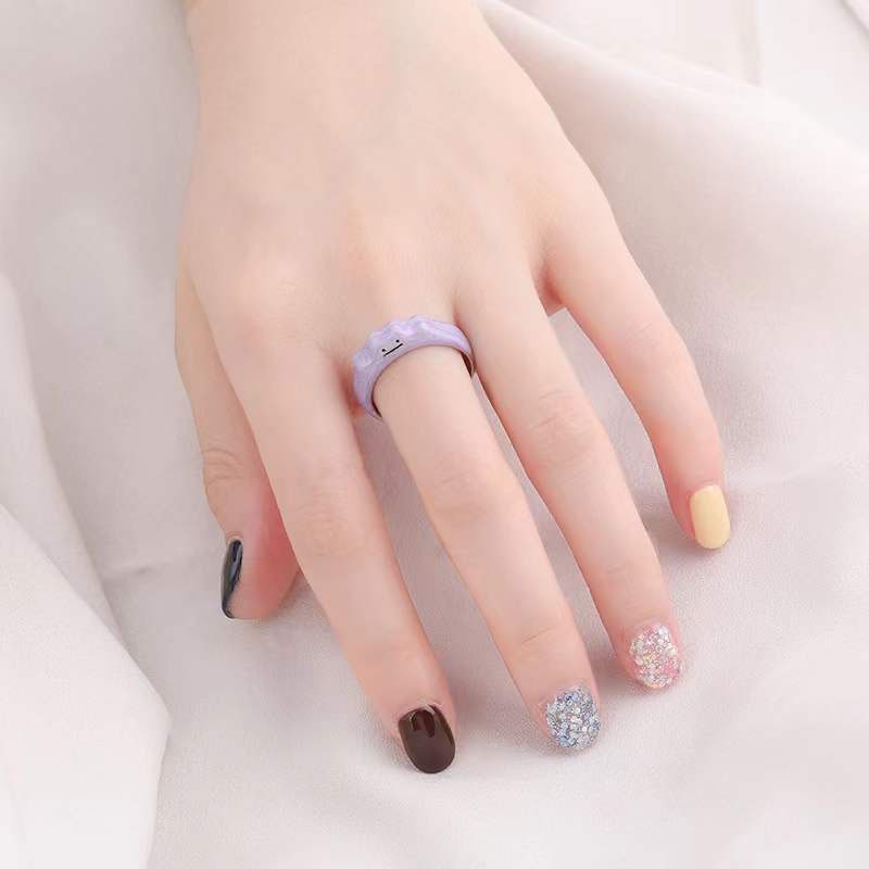✨✨Nhẫn hình quái vật mặt cười màu tím đáng yêu thời trang