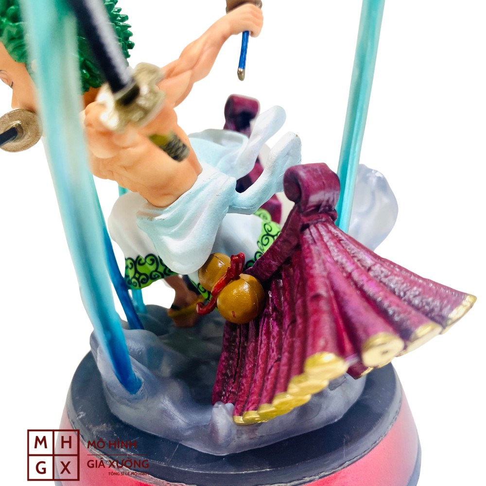 Mô hình One Piece Zoro cởi trần wano trên mái cao 14cm , trạng thái chiến đấu , figure mô hình one piece giá xưởng