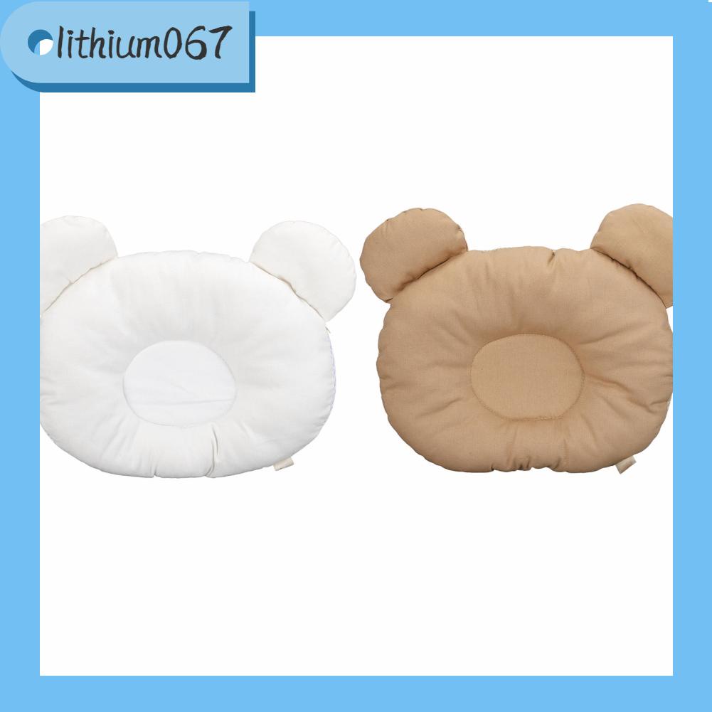 Lithium067 Gối Em bé Thoáng khí Mềm mại Ngăn ngừa Đầu phẳng sơ sinh Dễ thương Hỗ trợ Định hình