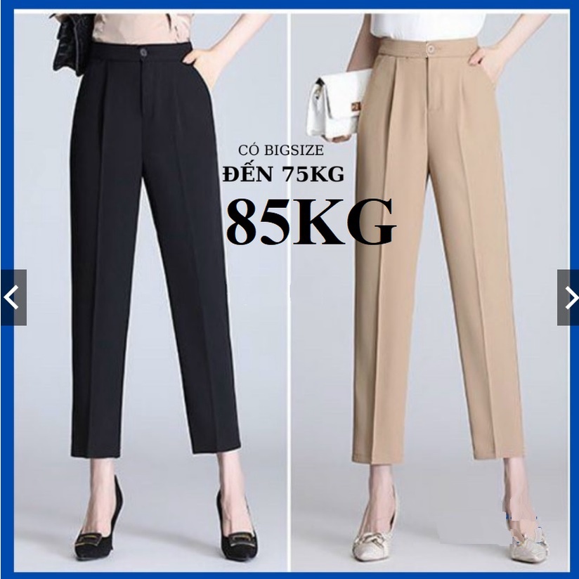 Quần Tây Nữ 2 ly Bigsize tới 85KG, Cạp Cao Dáng Baggy Công Sở Đi Làm Đi Học M788