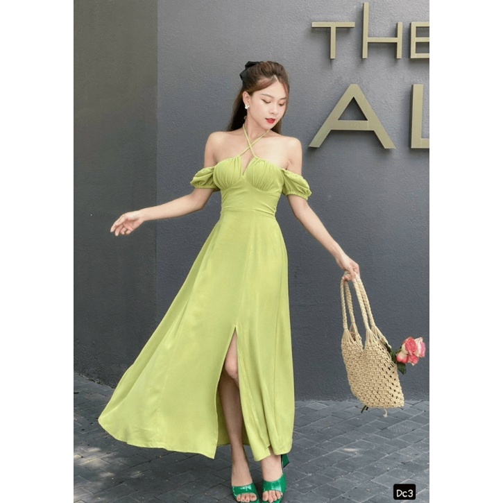 (Free Ship) Đầm Lụa Hai Dây Chéo Nhau Dáng Chữ A Siêu HOT UP Valetina Shop