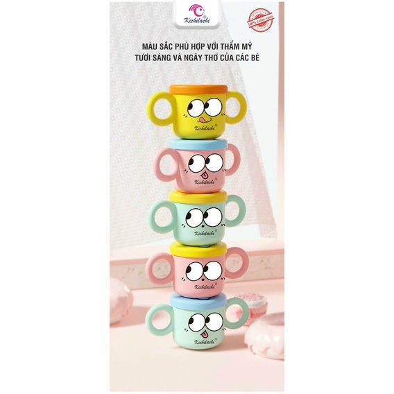 Cốc tập uống kichi mẫu mới 2022 dung tích 240ml họa tiết xinh