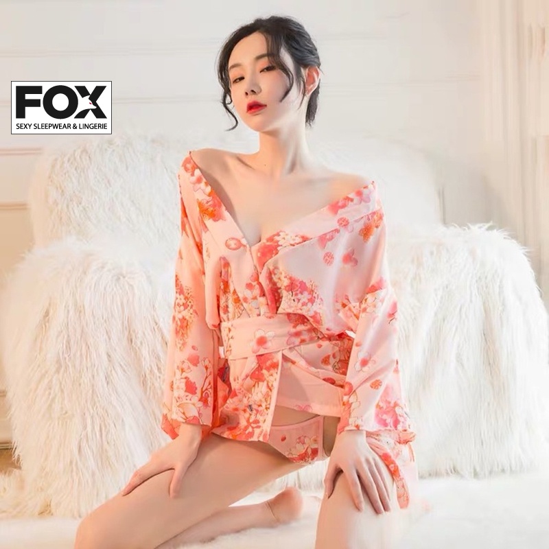 Đồ ngủ sexy công chua hoa anh đào kimono gợi cảm quyến rũ 1705