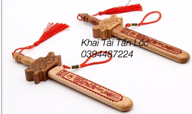 Kiếm gỗ đào thất tinh bát quái 20 cm