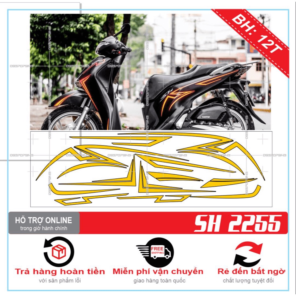 TEM XE SH 2019 DÁN XE ĐEN -- SHIN DECAL 2