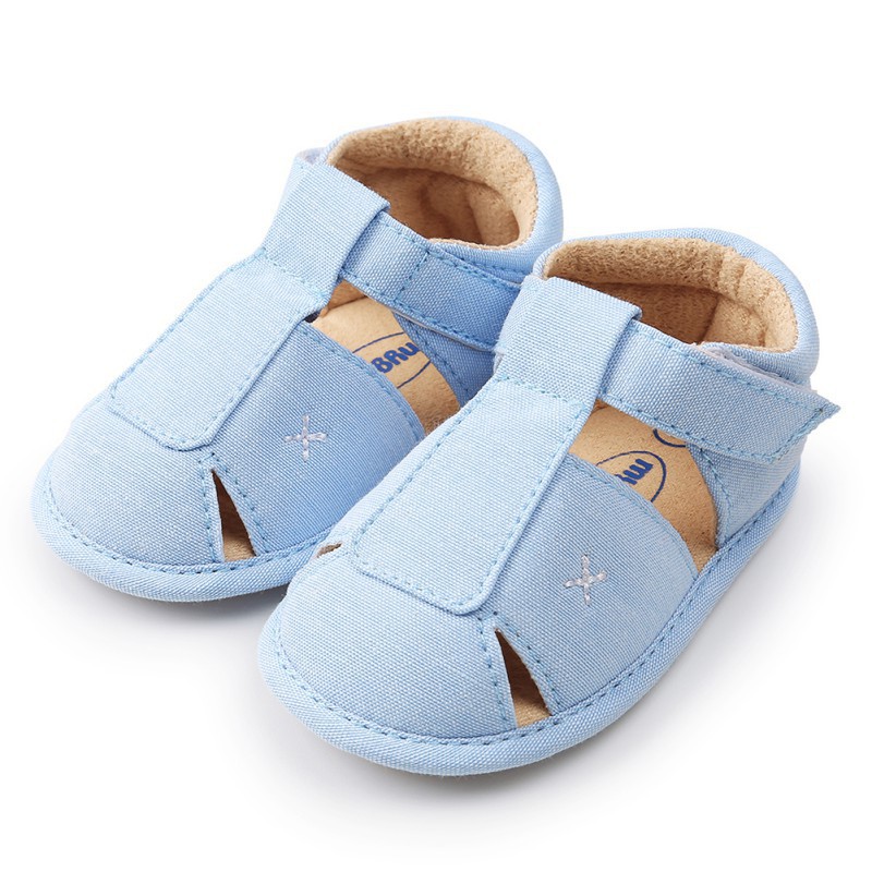 Giày sandal da PU quai dán đế mềm chống trượt cho bé