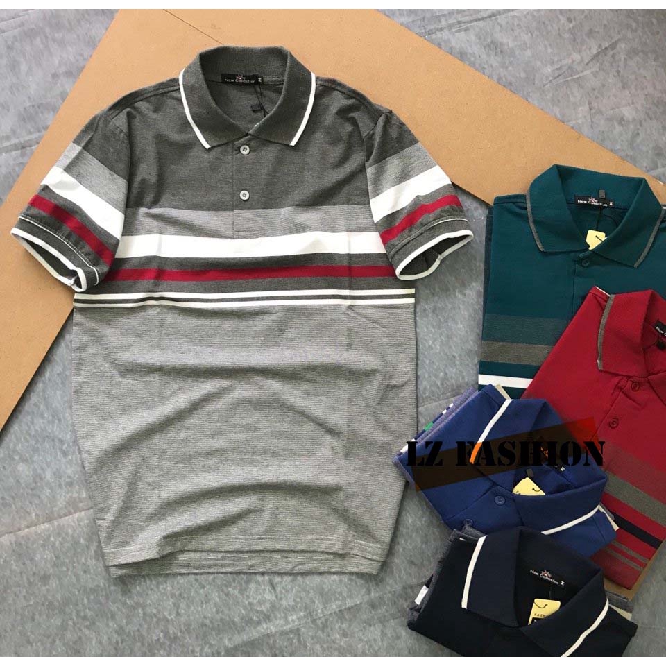 Áo thun nam có cổ sọc ngang, bo viền tay cao cấp - LZ FASHION - PS054 | BigBuy360 - bigbuy360.vn