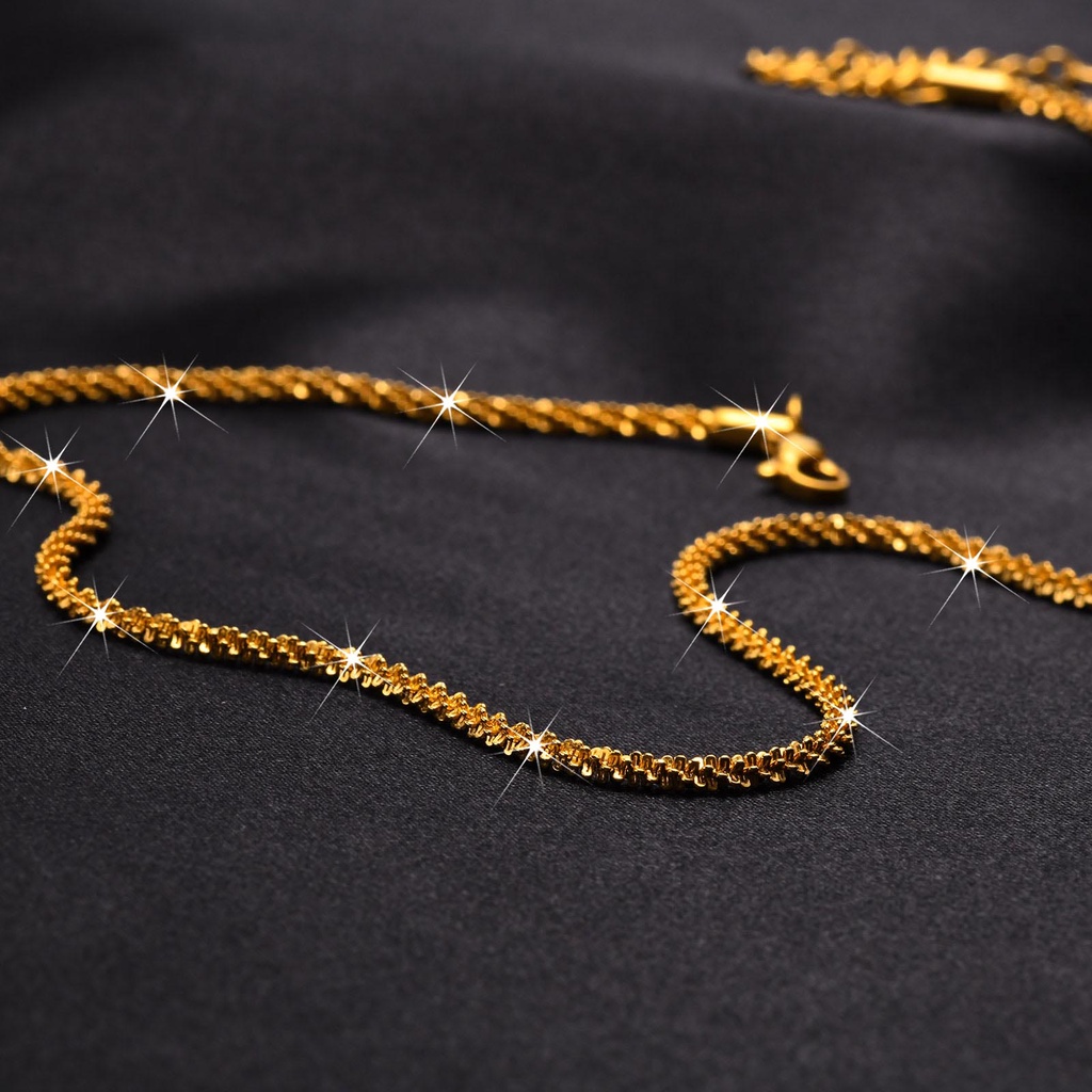 Vnox Vòng cổ Chuỗi Xích Hình Chữ Thập Đính Đá Kim Cương Sáng Bóng Màu Vàng Và Bạc Dành Cho Nữ