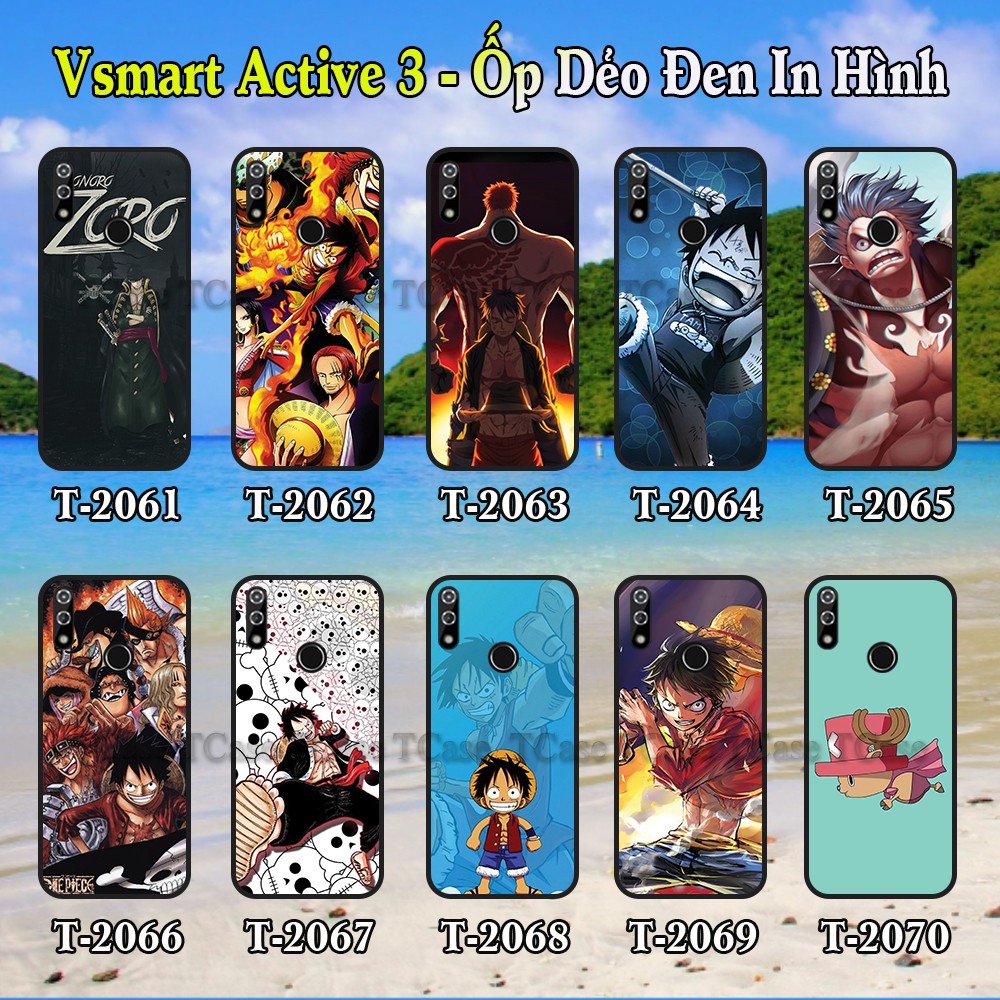 Ốp lưng Vsmart Active 3 dẻo đen in hình One Piece