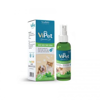 Tinh dầu khử mùi vật nuôi thú cưng nhà bạn đã có Vipet 100ml - Xịt khử mùi hôi vệ sinh và chăm sóc cún yêu mèo cưng.