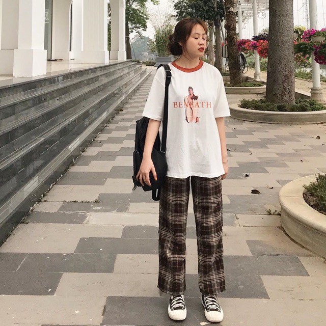 Quần Cul / Quần Unisex Nam Nữ [ ống suông kẻ caro nữ ]- freesize dưới 70 kg | BigBuy360 - bigbuy360.vn