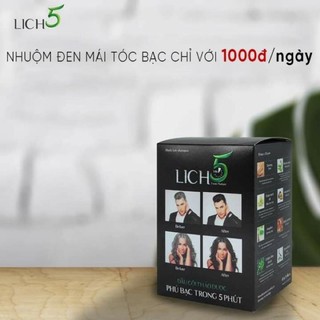 Dầu gội thảo dược nhuộm đen tóc Lich 5
