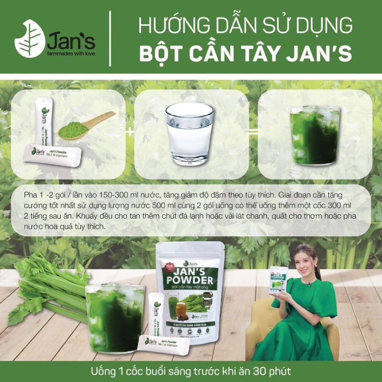 Bột cần tây giảm cân, bột cần tây mật ong nguyên chất sấy lạnh Organic hộp 500g