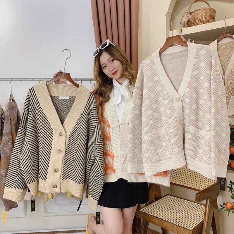 [Hàng QC/sẵn] Áo cardigan len hàn dày dặn/ Áo khoác nữ