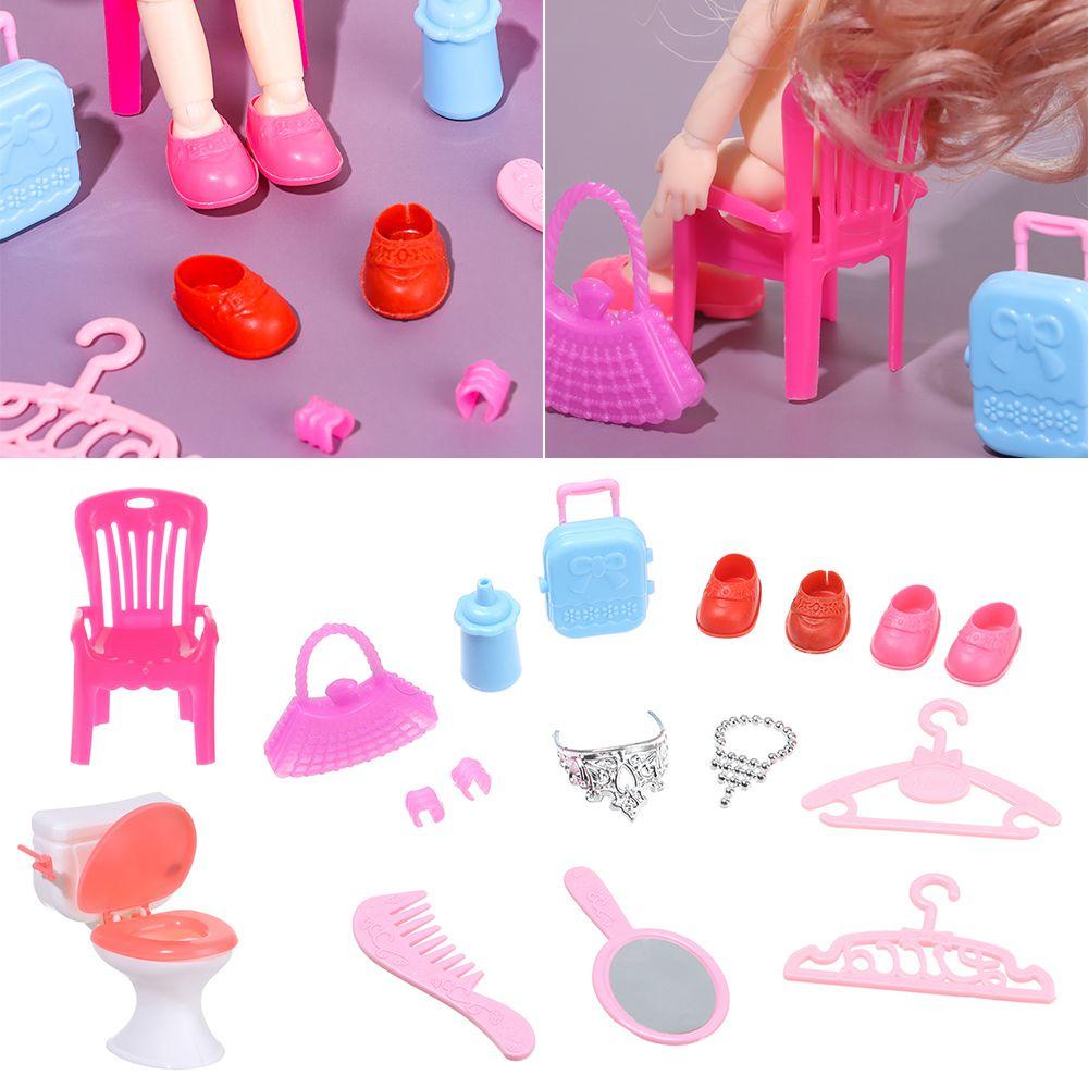 1 / 1 Bộ Mô Hình Ghế Ngồi Toilet / Móc Treo Đồ Trang Trí Nhà Búp Bê