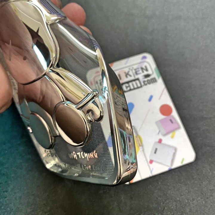 Ốp Lưng iPhone 13 Gấu BearBrick Viền Xi Màu