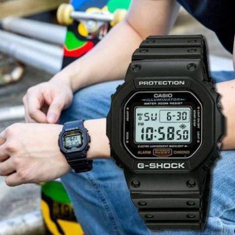 [ĐẸP. ĐỘC. GIÁ RẺ] Đồng hồ nam Casio G-SHOCK DW-5600E-1VDF  Dây cao su mặt kính chống nước hiện thị ANALOG chính hãng